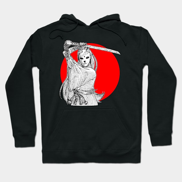 Woman Oni Samurai Hoodie by machmigo